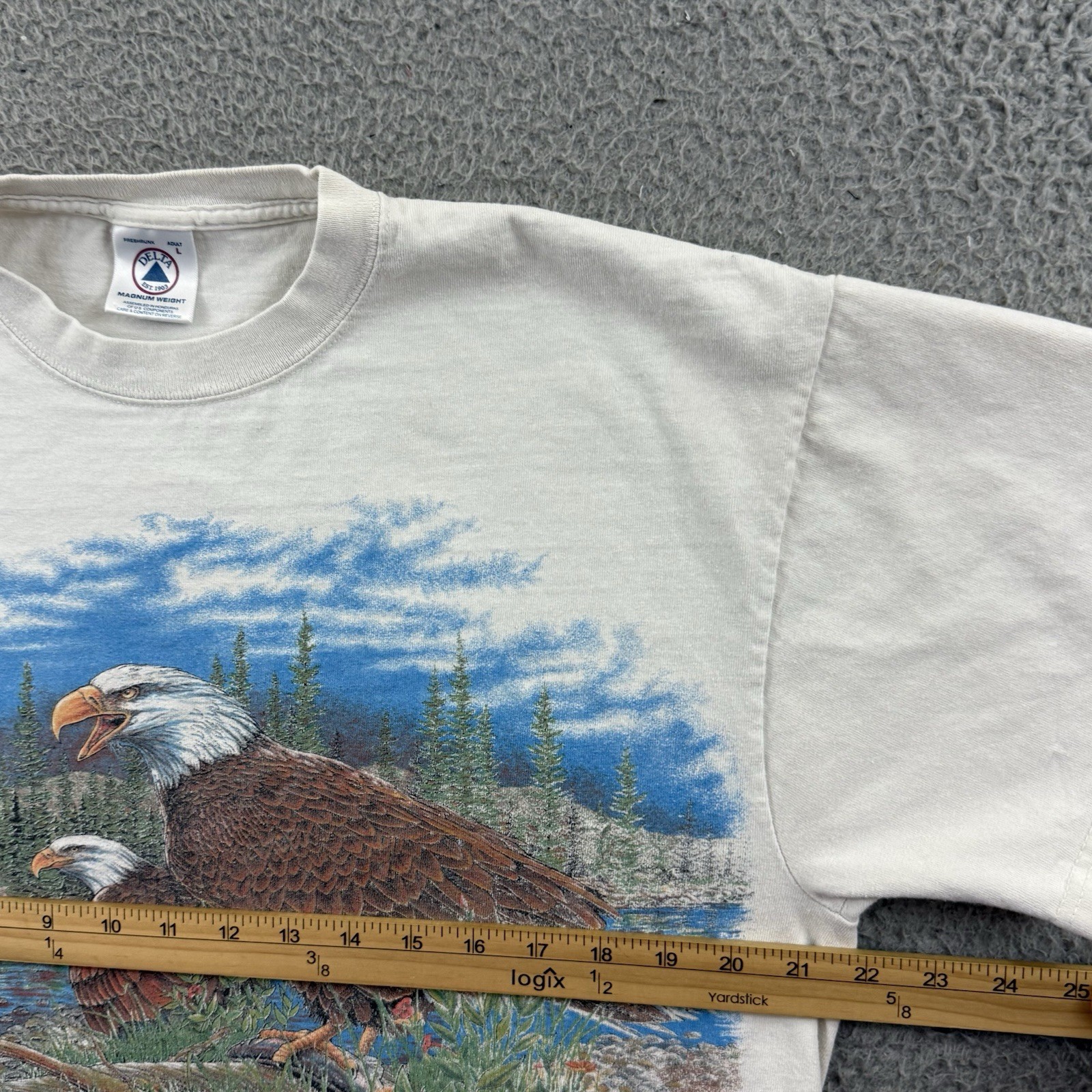 Vintage Bald Eagle Shirt Men Large White 90s Habitat Nature Short Sleeve Outdoor gallery