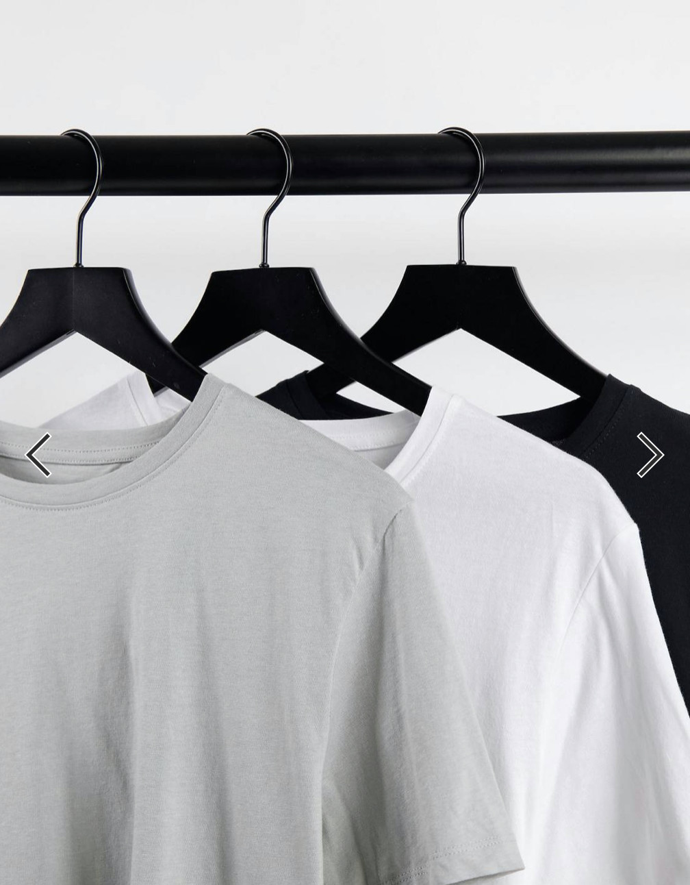 Jack & Jones Mens 3 pack T-Shirts in black white gray "Large" LR118 gallery