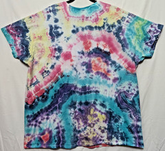 Handmade Tie Dye Geode Pattern Red Pink Purple Yellow 3XL Shirt 25″ W X 31″ L