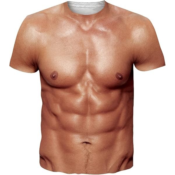 Men’s Funny 3D Muscle Printed Short Sleeve T-Shirt 3D V515