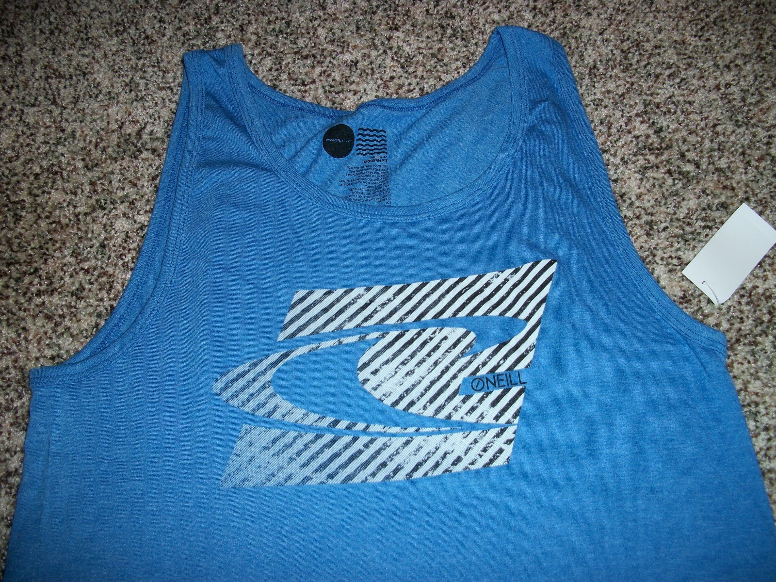 O’NEILL New NWT Mens TANK TOP Sleeveless Shirt Blue Black White MEDIUM