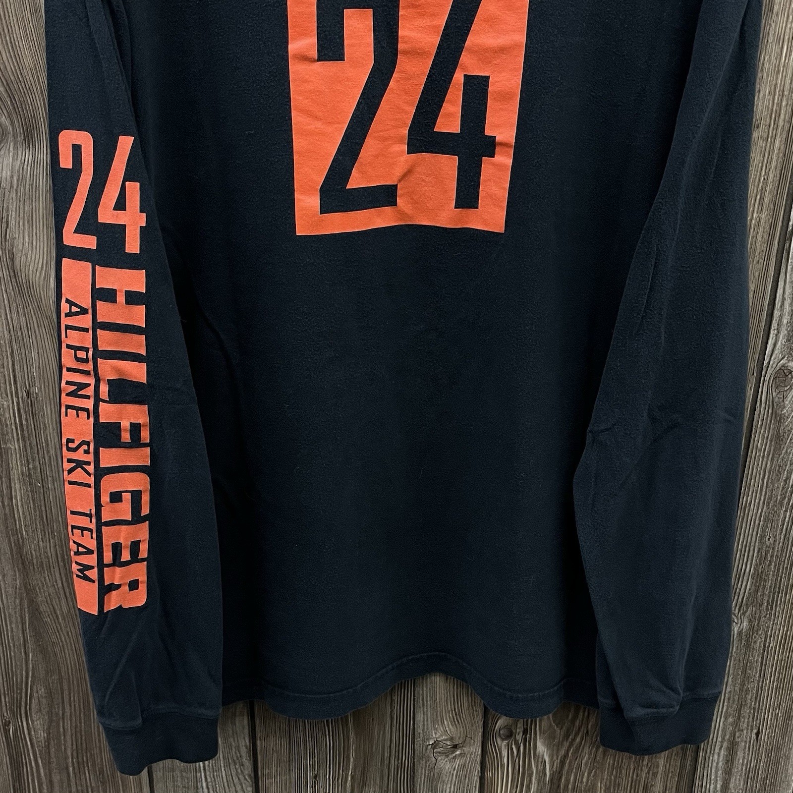 Vintage Tommy Hilfiger Alpine Ski Team Long Sleeve Tee Shirt Black Mens Large gallery