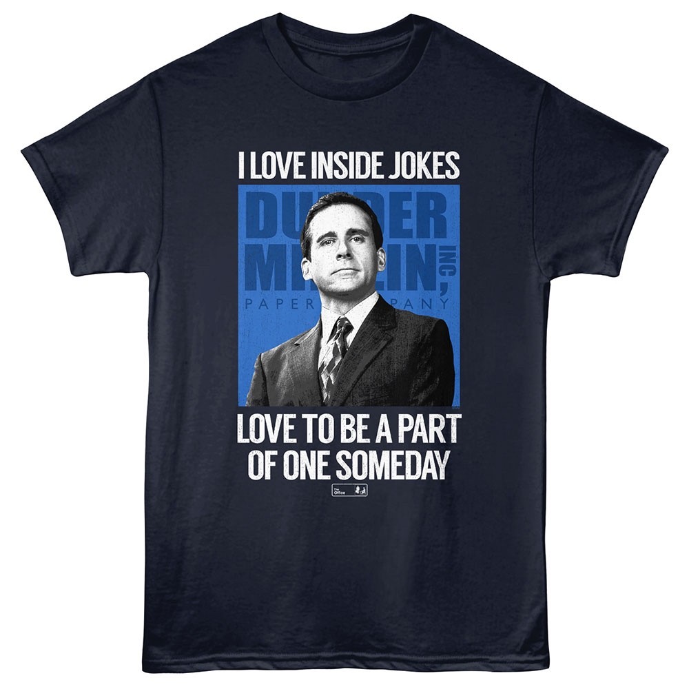 The OFFICE TV SHOW T-Shirt I LOVE INSIDE JOKES New Official Navy Cotton gallery