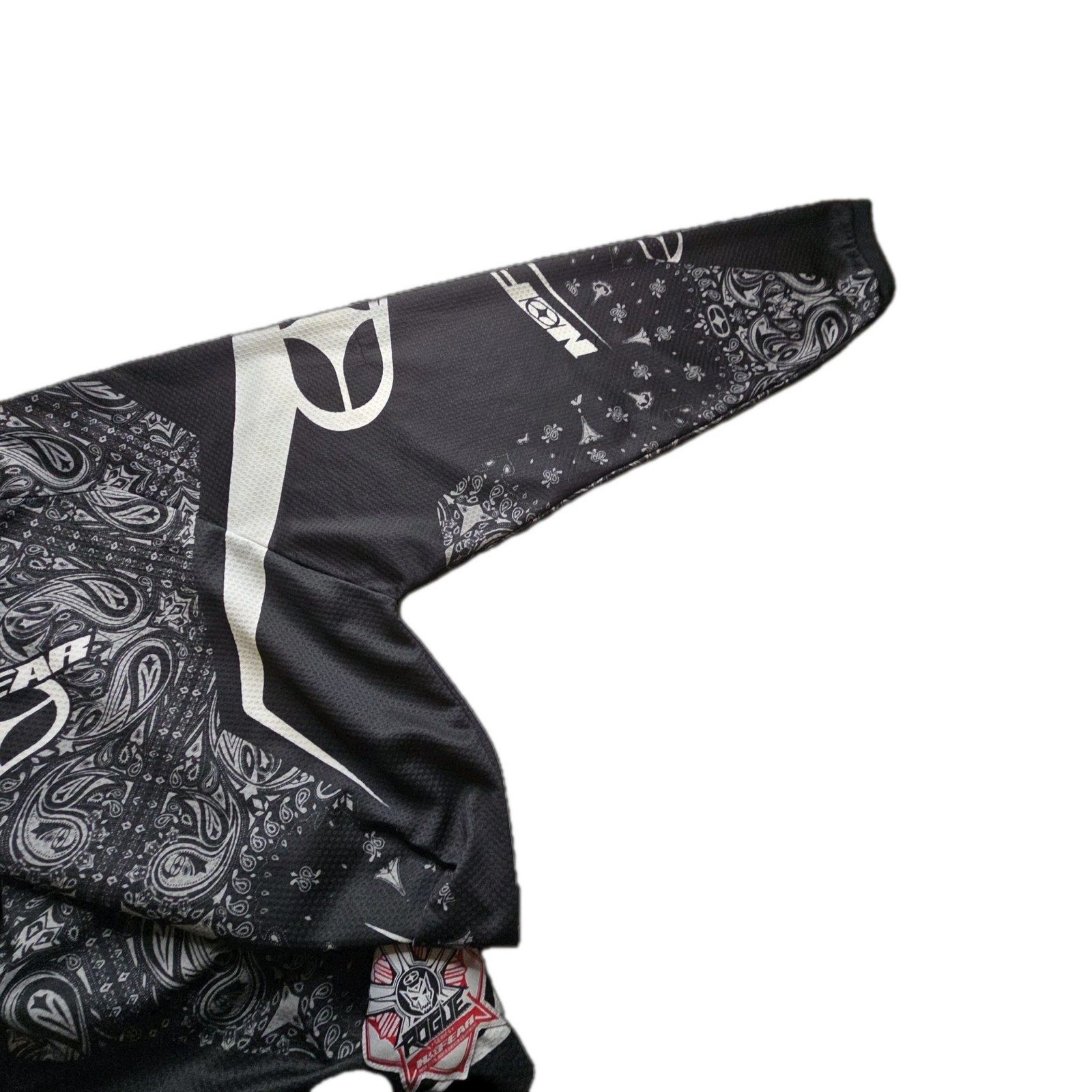 No Fear Rogue Series Motocross Jersey Mens XL Black White Paisley Y2K MX BMX gallery