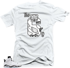 Shirt To Match Jordan 6 Retro Reverse Oreo- The 6s Gray. White Tees