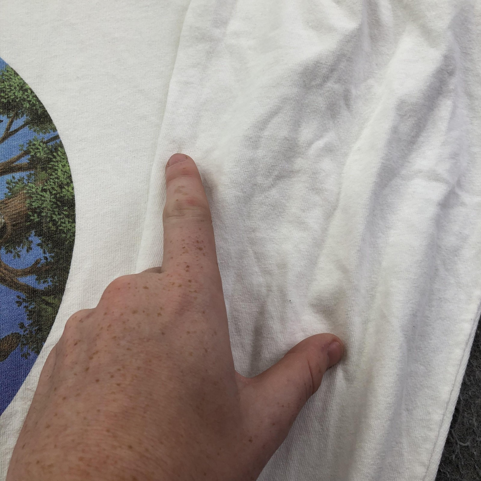 Vintage Human-i-Tees Shirt Mens Large White Nature Animal Earth Long Sleeve 90s gallery