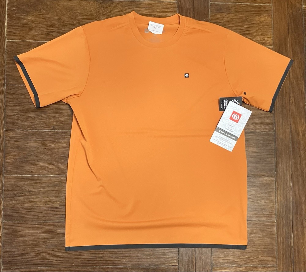 686 Lets Go Tech SS T Shirt Mens Size M Burnt Orange KCRGNS16-BORG NWT
