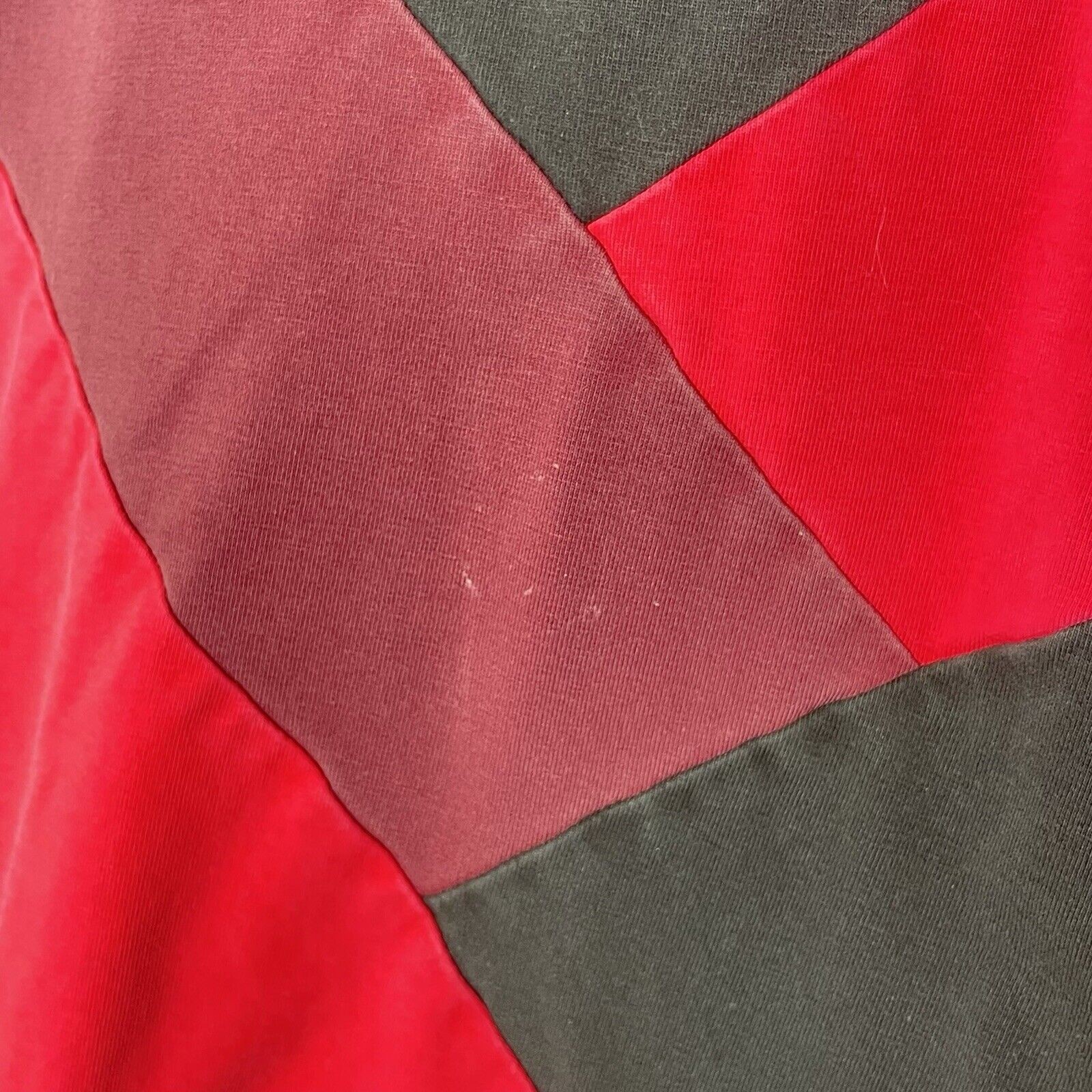 Hudson Outerwear Men’s S Punk Grunge Red Black Chevron Shirt Asymmetrical Hem gallery