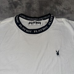 Playboy Ringer T Shirt Pacsun White Black Logo Trim Men’s Size Large L