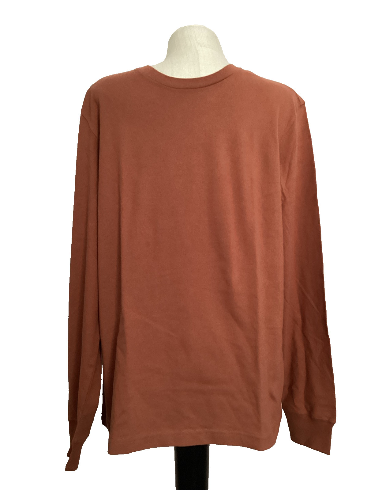 GEORGE 100% COTTON FOR COMFORT BROWN LONG SLEEVE CREW NECK TEE SHIRT Sz M*