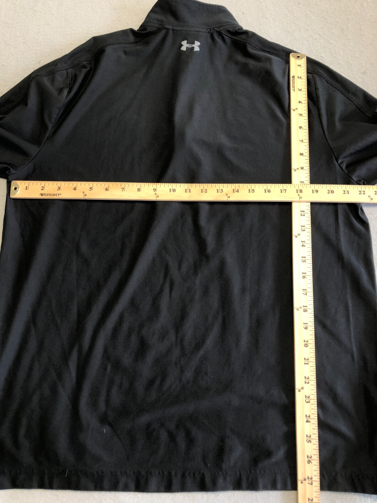 Under Armour Shirt Mens Extra Large Black 1/4 Zip Stand Collar Activewear Knit gallery