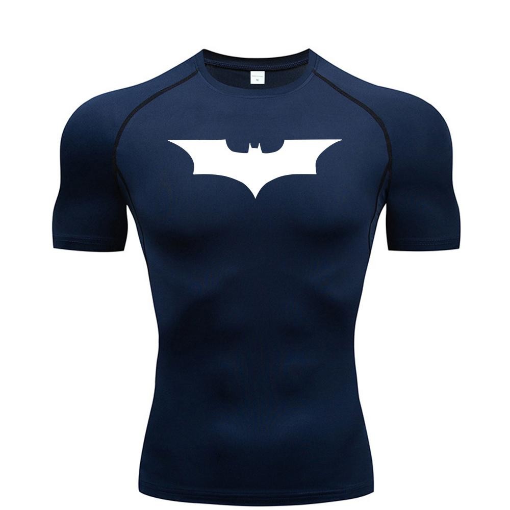 Bat Printed Men's Tight T-shirt Running Compression Compression T Shirt Gym . gallery