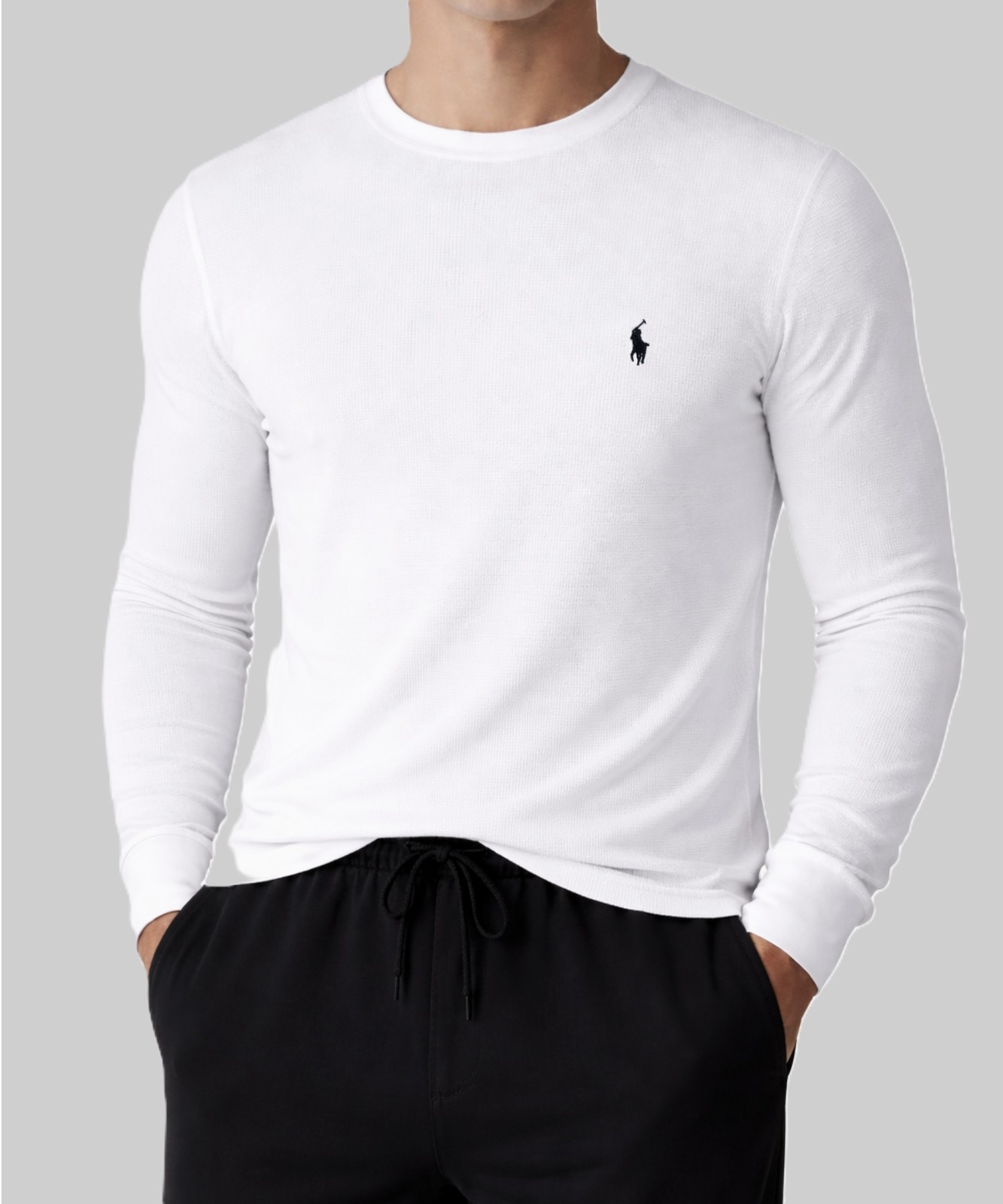 NWT - POLO RALPH LAUREN Mens Waffle Knit Thermal Long Sleeve Shirt WHITE - S-XXL gallery