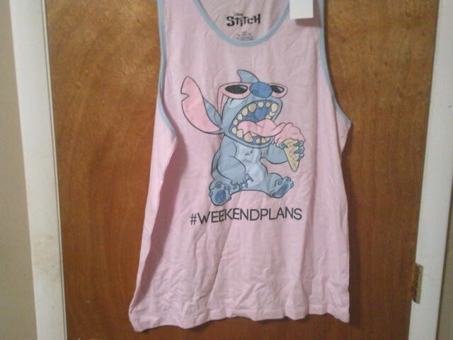NWT Mens Disney Stitch Weekend Plans Tank Top–Sz XL-Cotton Blend