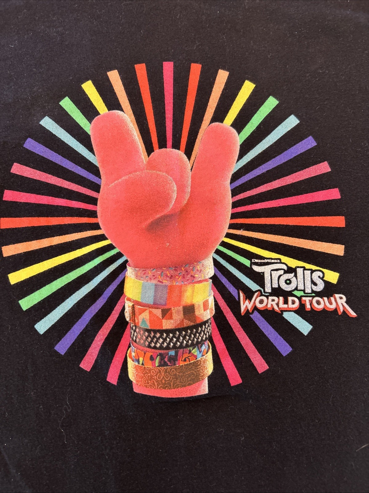 Trolls WORLD TOUR- Black Cotton T Shirt- Large -Treasure Trolls Movie- gallery