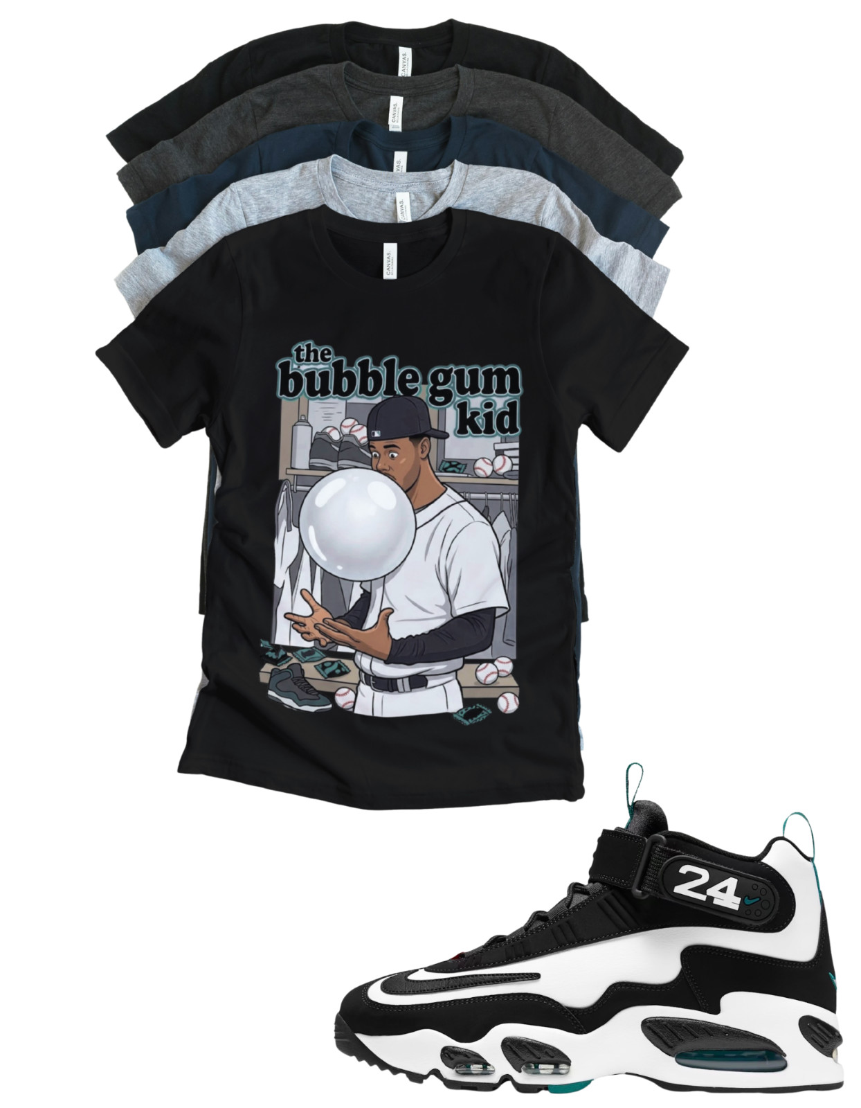 OG Sneaker Matching Tshirt for Griffey Bubble Gum Freshwater Sneaker Match Tee