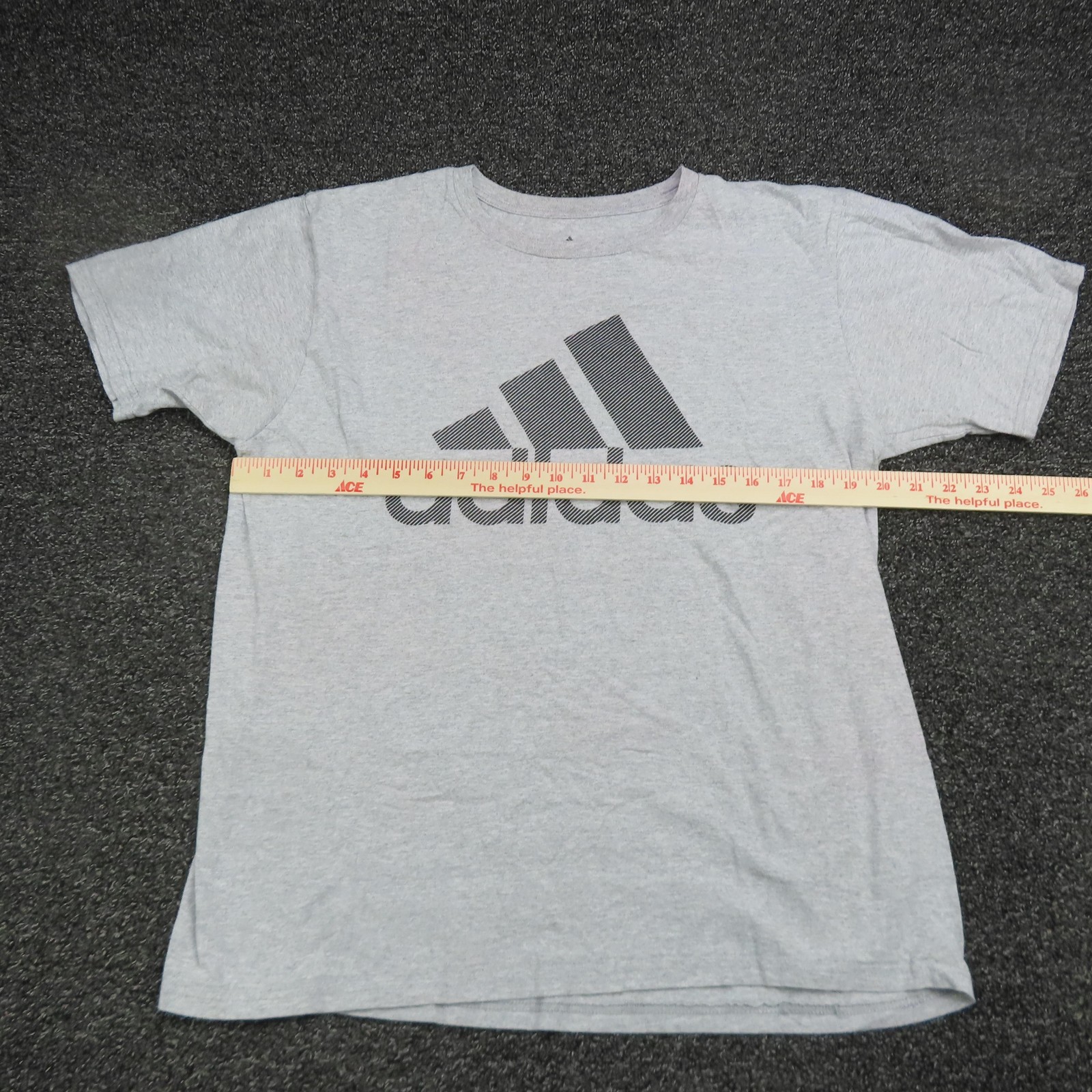 Adidas Shirt Mens Large Gray The Go-To Tee Logo Graphic Athletic Short Sleeve gallery