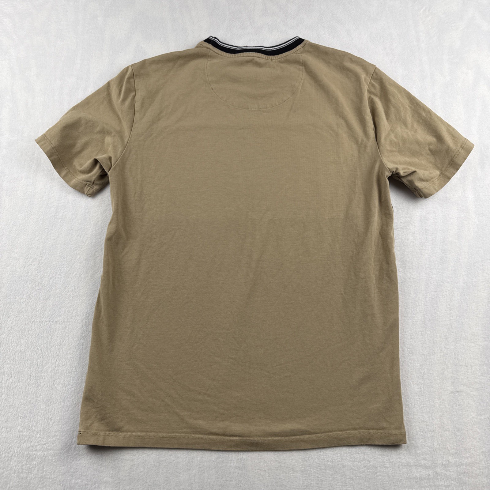 DKNY T-Shirt Tan Black Color Block Size Small Mesh Over Logo Cotton Spandex gallery