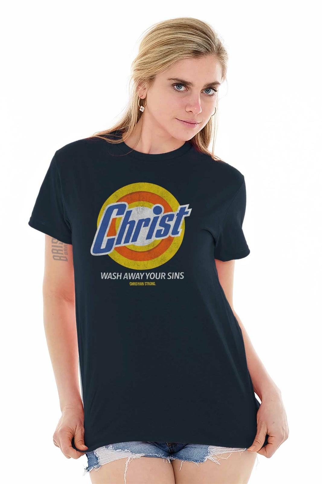 Christ Wash Away Sins Christian Religion Womens or Mens Crewneck T Shirt Tee gallery