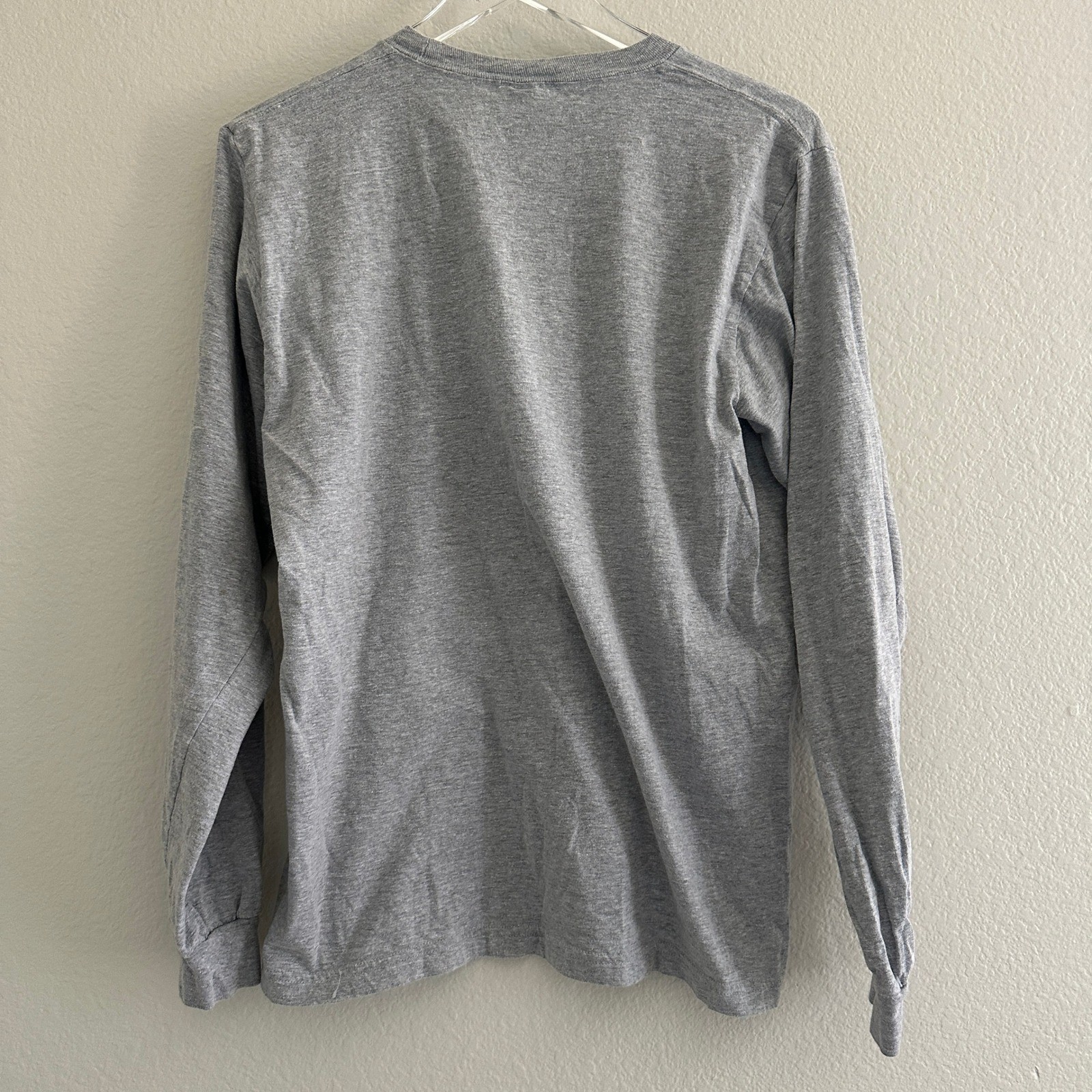 American Apparel Long Sleeve T-Shirt Mens Medium Grey Crew Neck Basic Cotton gallery