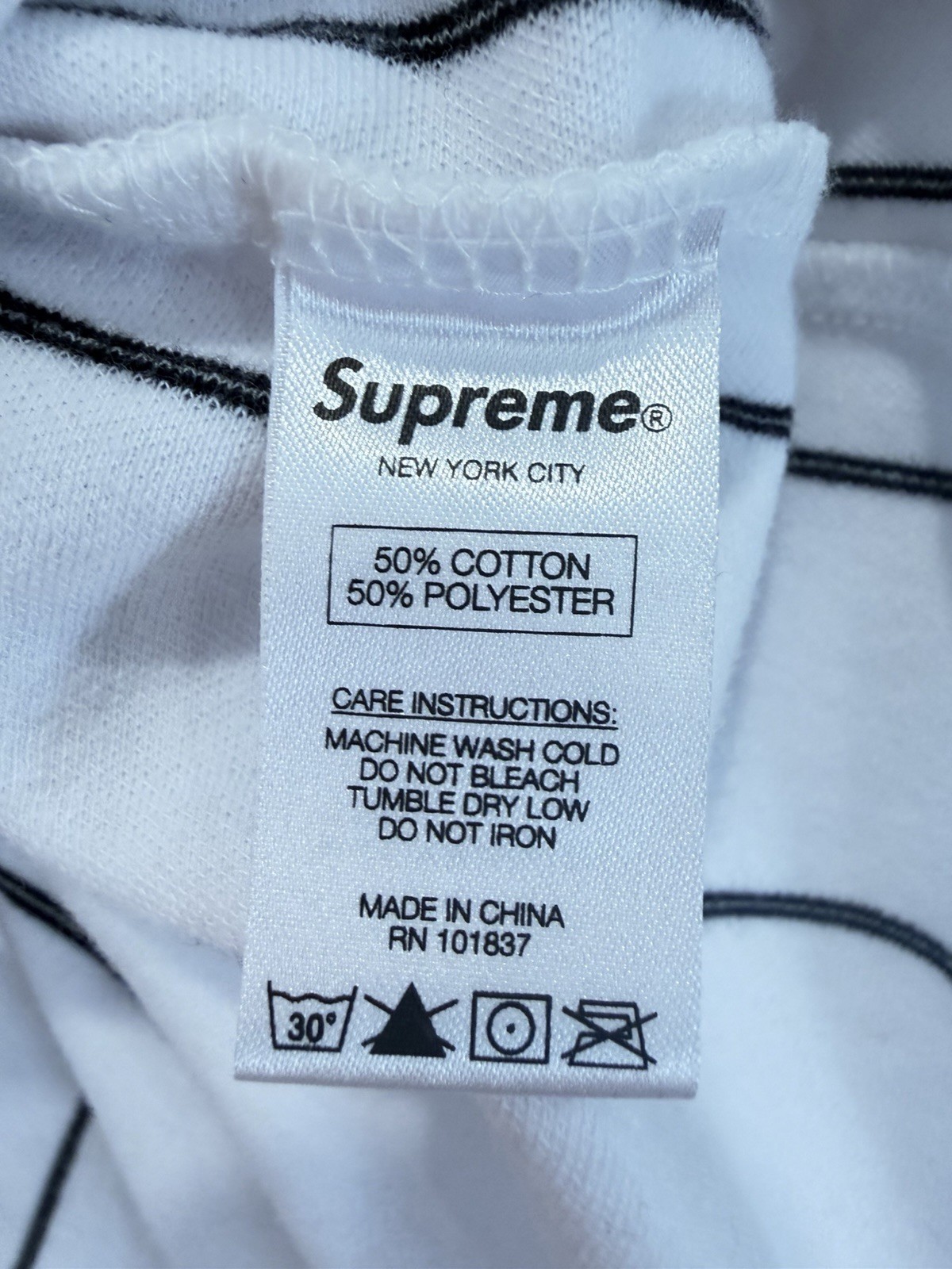 Supreme Pinstripe Soccer Top White Size Medium SS16 Jersey Rare Box Logo Jersey gallery