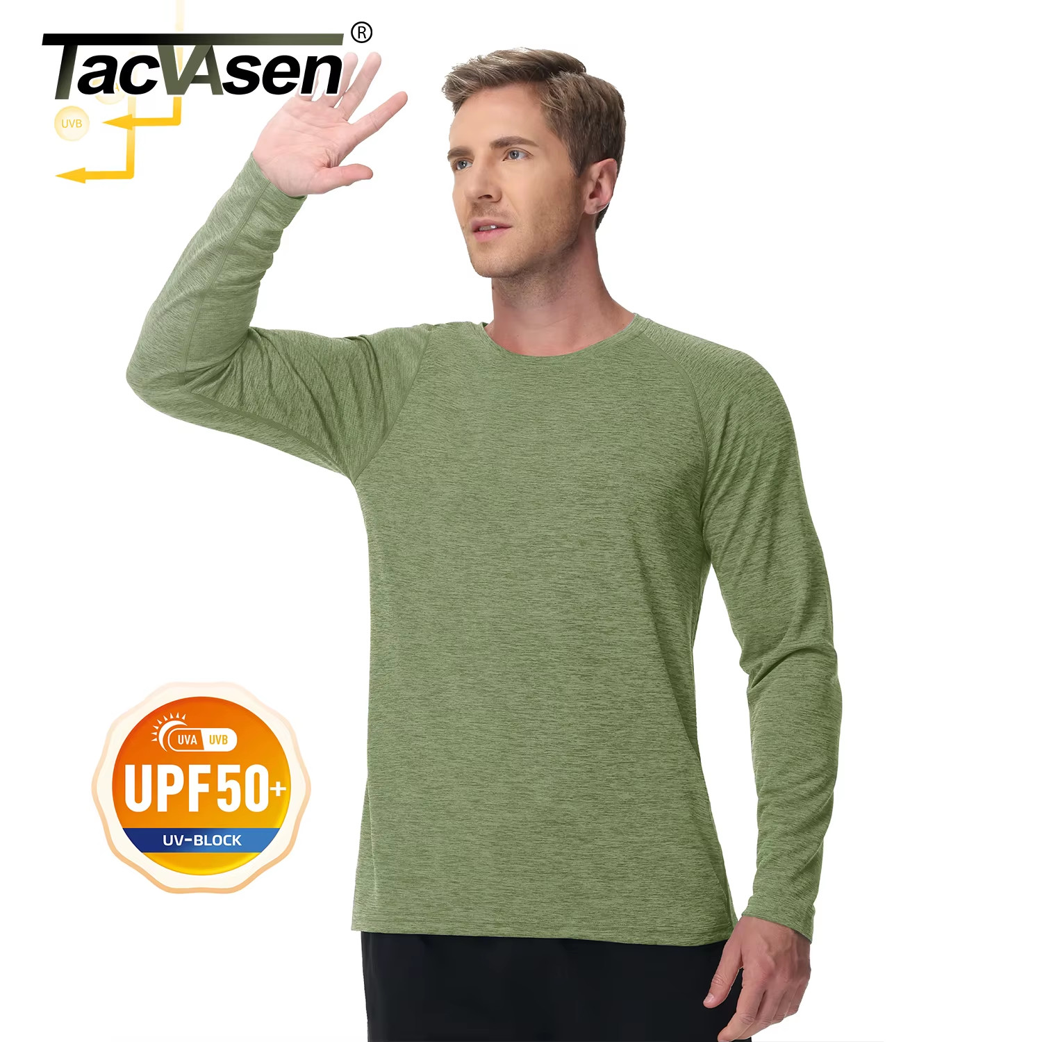 Mens Sports Shirt Long Sleeve UPF50+ Quick Dry Breathable Outdoor Fitness gallery