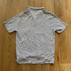Faherty Cloud Cotton Stripe Polo Mens XL Short Sleeve Black White