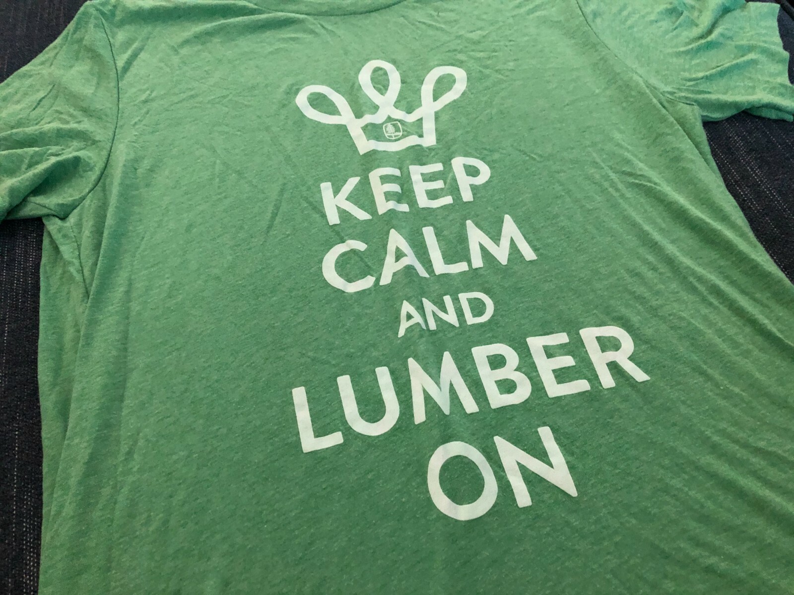Canvas Mens Medium Green Short Sleeve Timberland Lumberjack T-Shirt Lumber On gallery