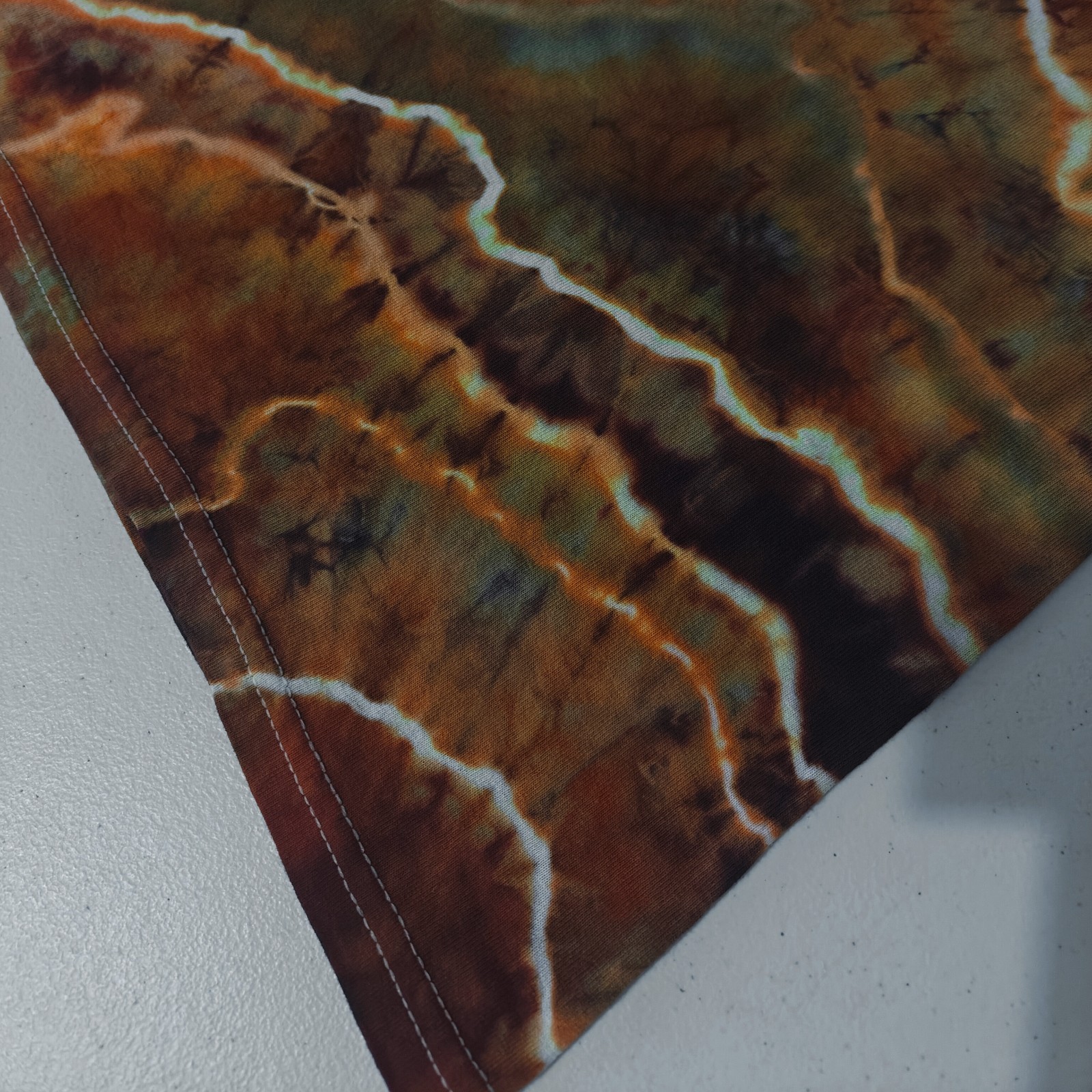 Geode Ice Tie Dye T-Shirt Gildan Adult S Small Orange Brown Earthy Handmade New gallery