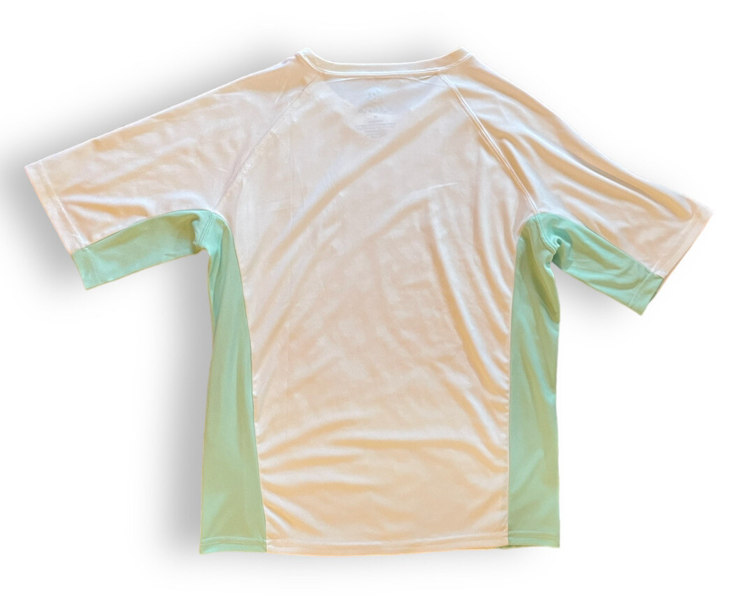 Mr. Swim The Swim T’ Beach T-Shirt Tee Upf 50+ Men's Medium White Mint 42x27 gallery