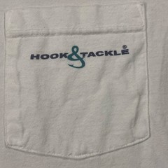 Hook & Tackle Fish Like A Rock Star Graphic Tee Large White Vintage Style Men