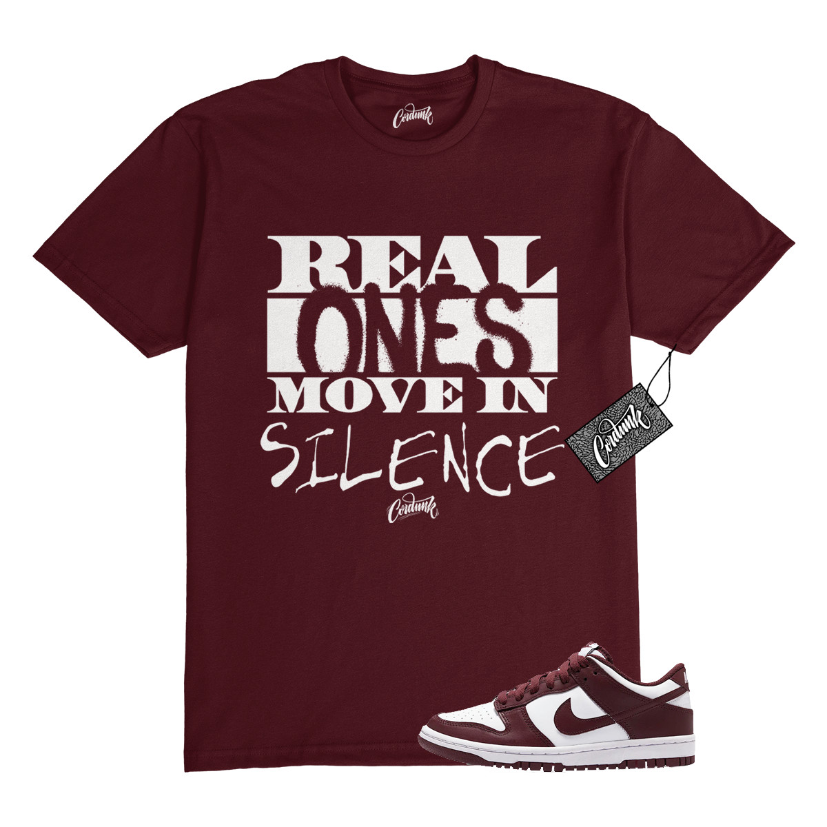 Dunk Team Red White Low Maroon Burgundy T Shirt Match REAL