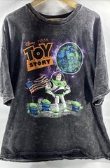 Disney Pixar Toy Story Buzz Lightyear Alien Acid Wash Graphic T Shirt XL