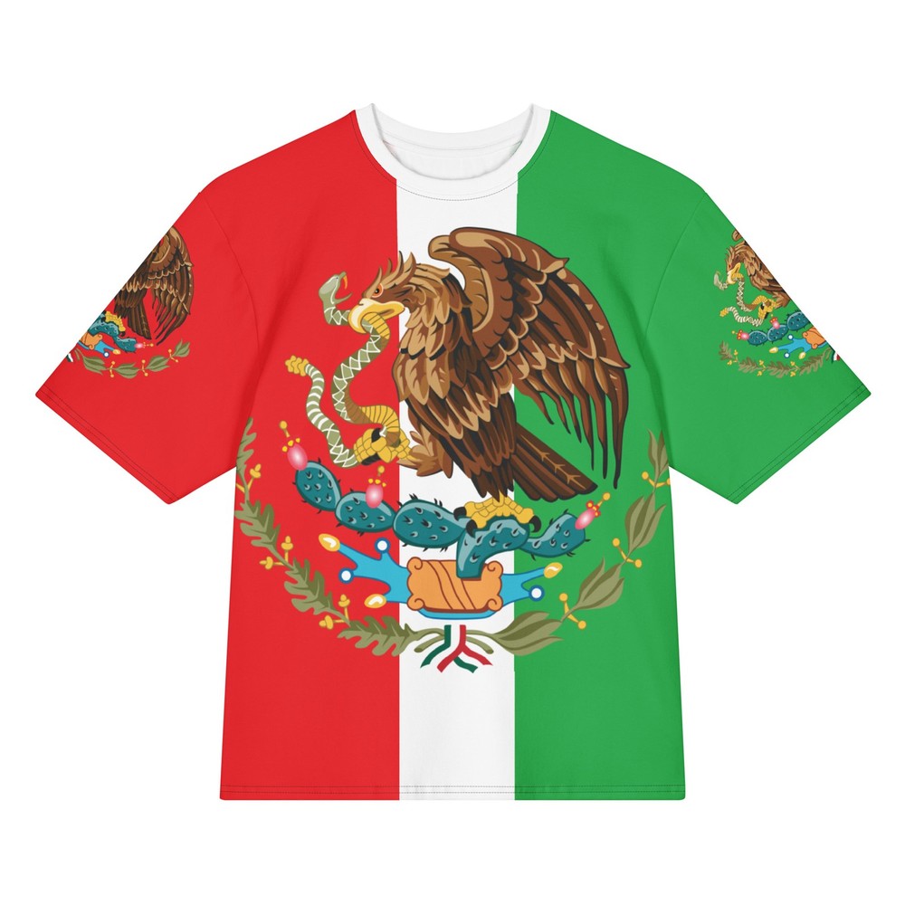 Viva Mexico saying shirt Mexican flag anthem Oversized cotton t-shirt
