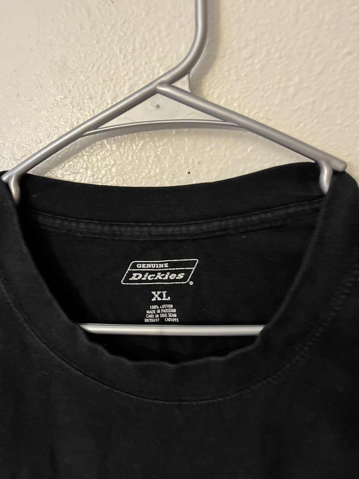 Dickies' Cotton Solid Men's T-Shirt Short Sleeve, Size XL Pocket Black gallery