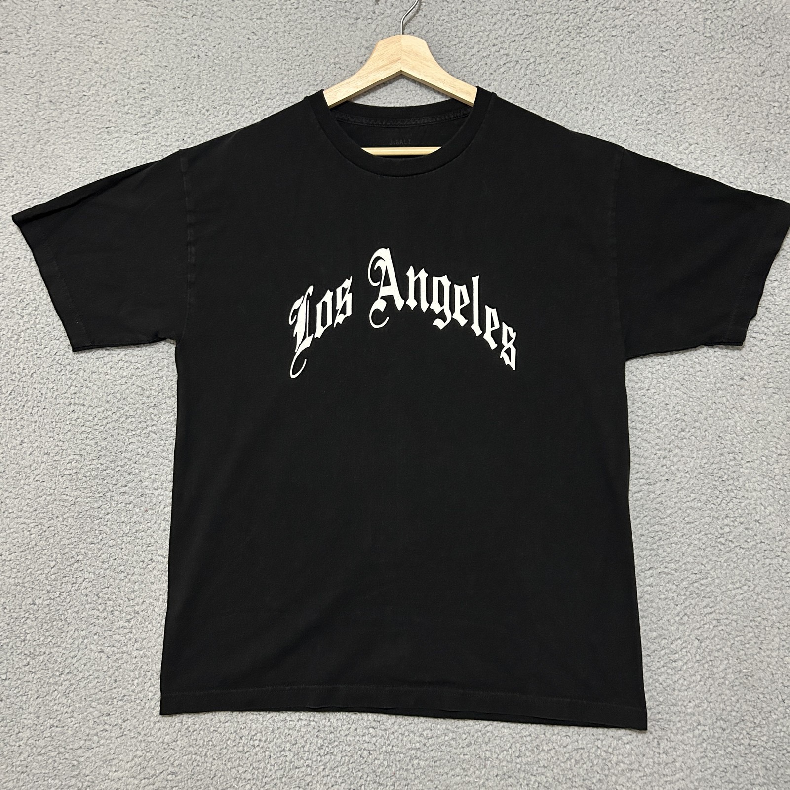 J Galt Shirt Mens Large Black Los Angeles Graphic Tee Short Sleeve Streetwear