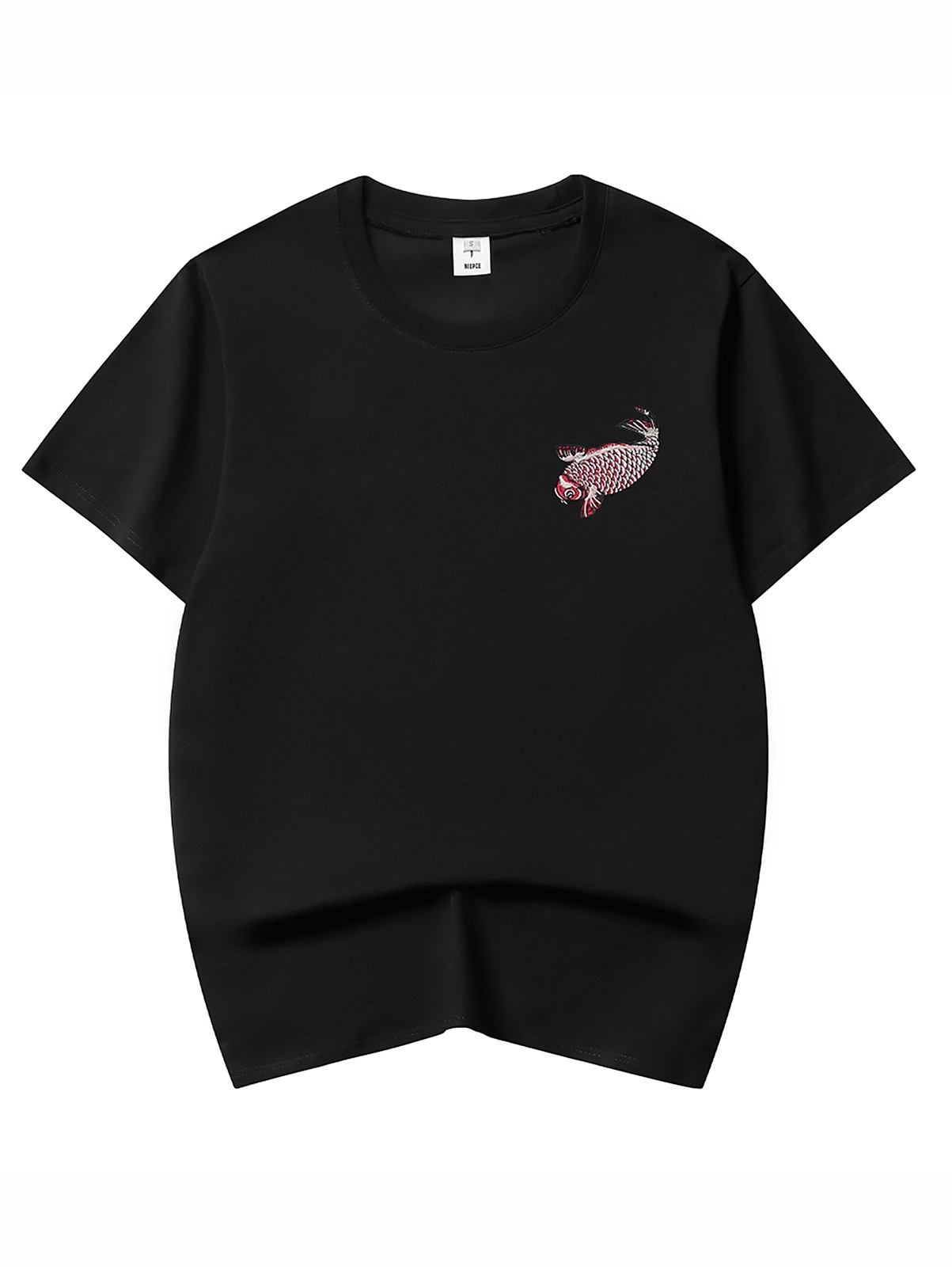 Niepce Men's Ukiyo-e Carp Embroidery Tee Japanese Streetwear T-Shirt gallery