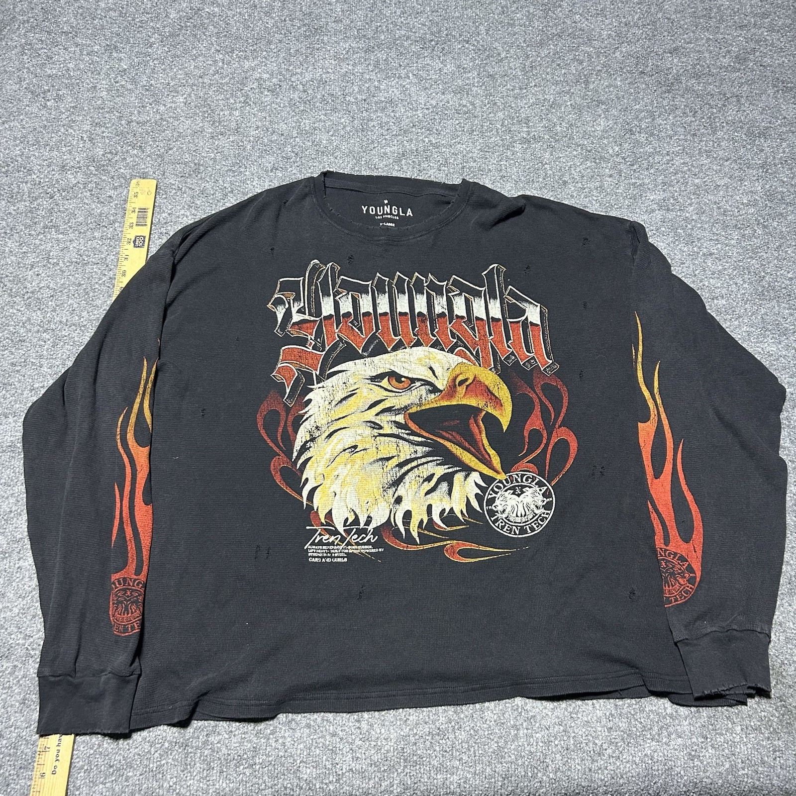 Young La Cars And Curls Trend Twins Thermal Collab Black Size Xl Distressed