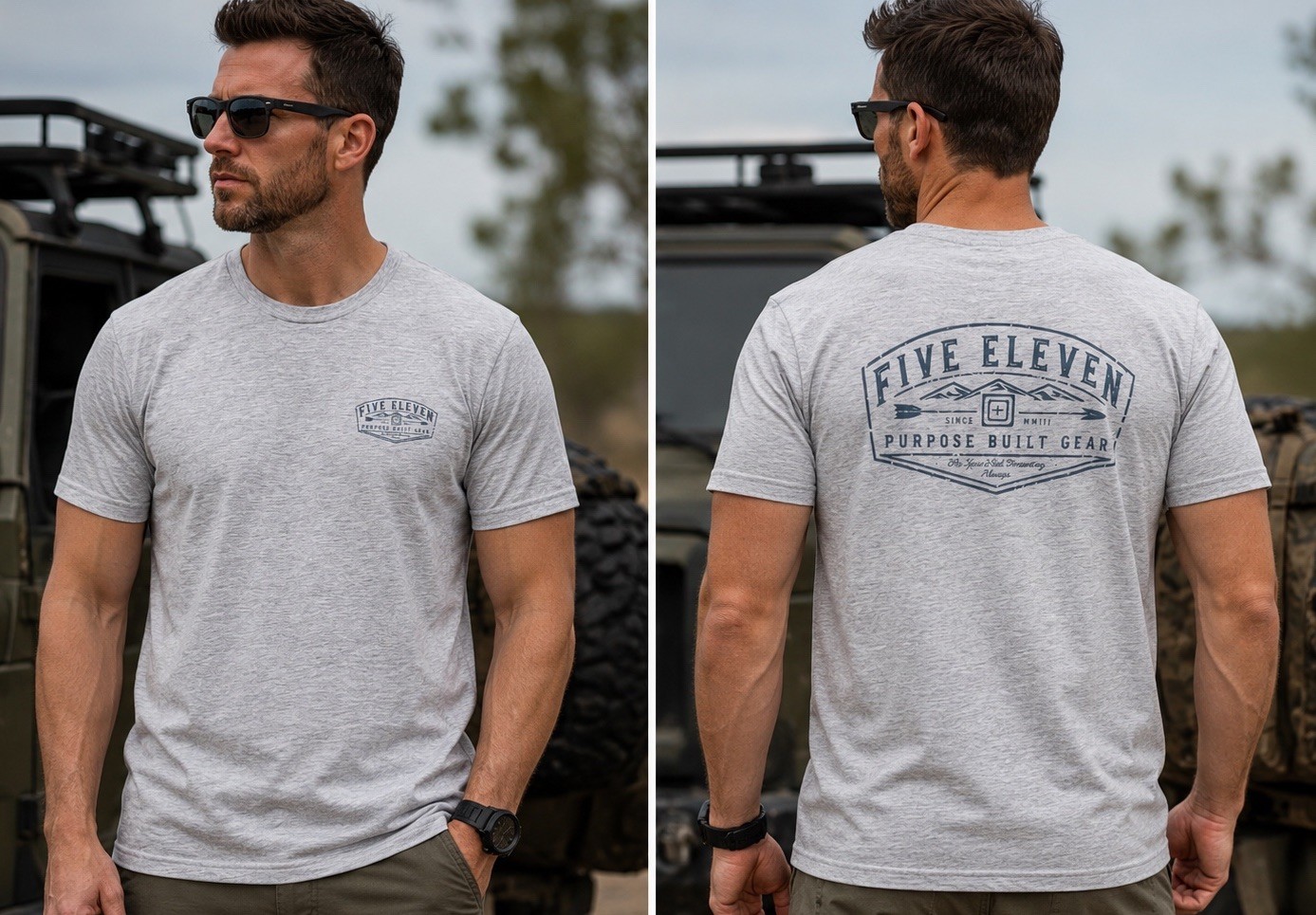 5.11 Tactical Heather Gray Blue Purpose Built Gear T-Shirt Men’s Medium NEW NWT! gallery