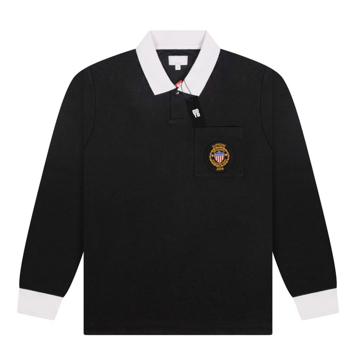 SUPREME SIDELINE L/S POLO RUGBY IN GOD WE TRUST SIZE L LARGE SS16