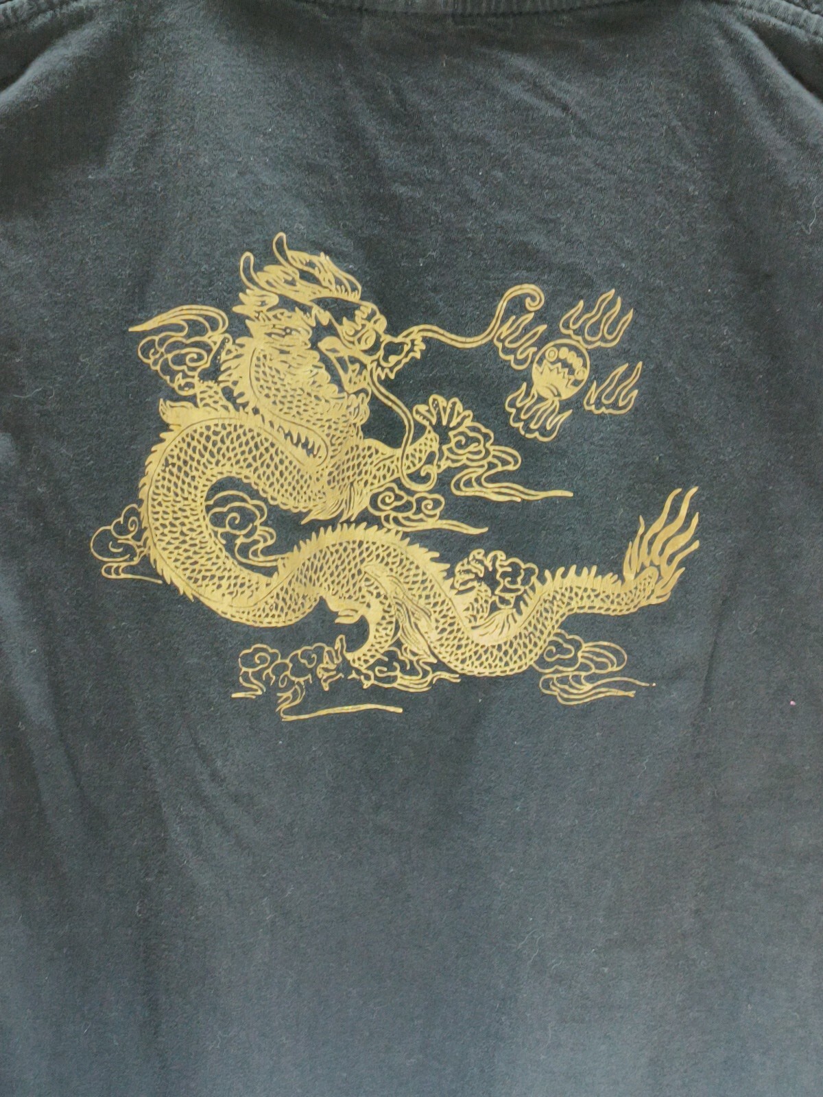 HUAXIUCUN US Men Size XL Black Cotton T-Shirt Dragon Chinese gallery