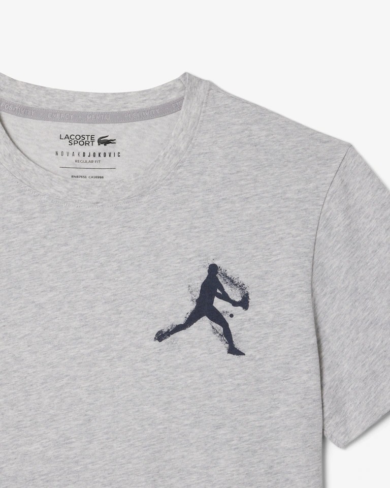Lacoste x Novak Djokovic Men's Regular Fit Gray On Court T-shirt & Cap Medium gallery