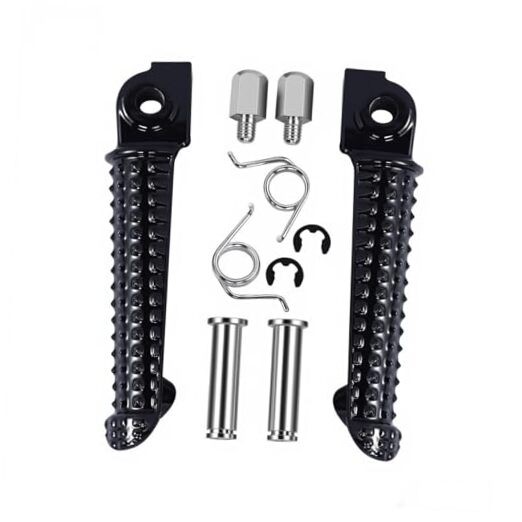 Front Foot Pegs Compatible with Yamaha YZF R1 R6 R6S, Black Aluminum Black#1