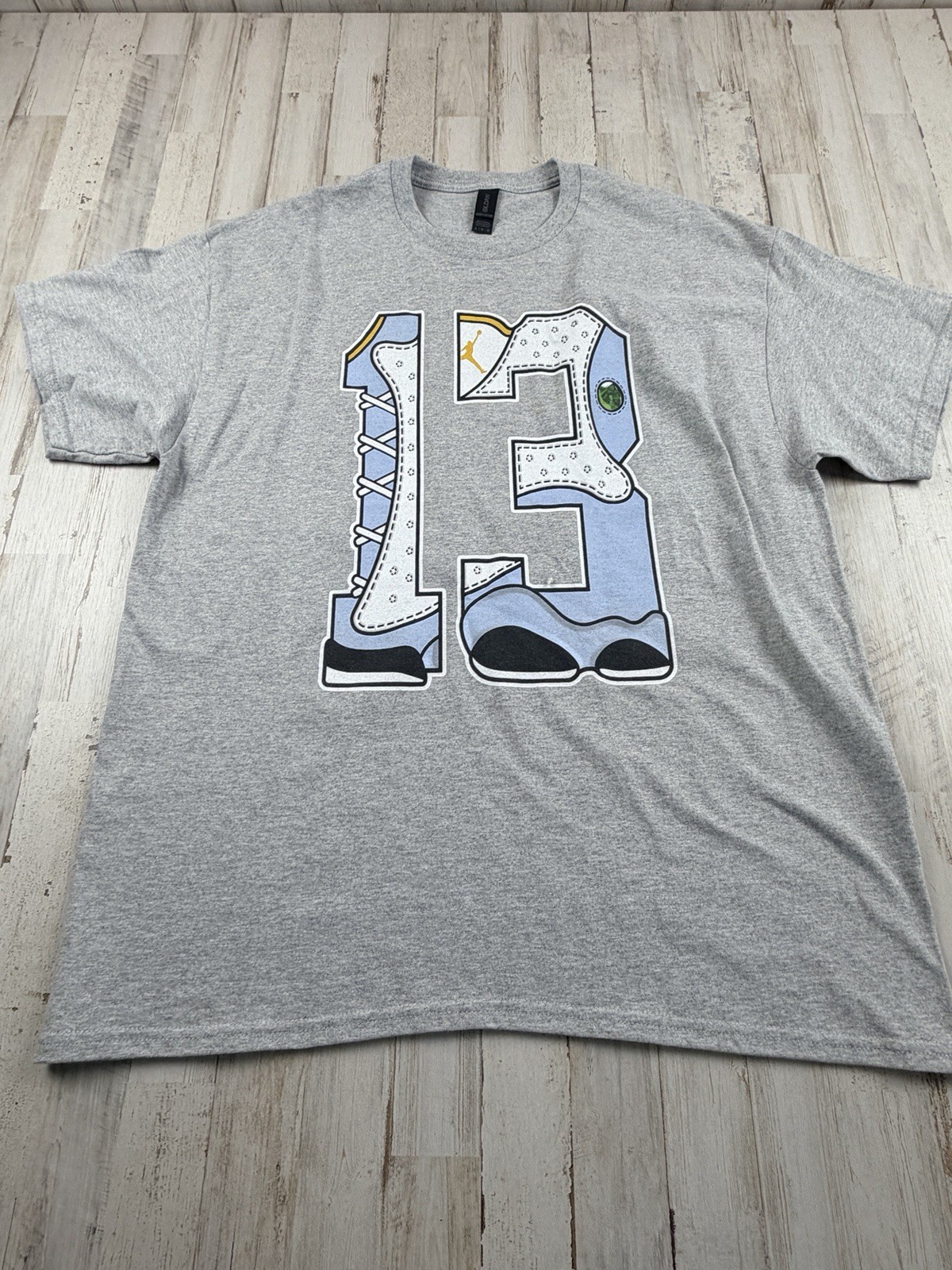 Shirt To Match Jordan 13 University Blue – 13 Logo Sneaker Tee Fast Shipping