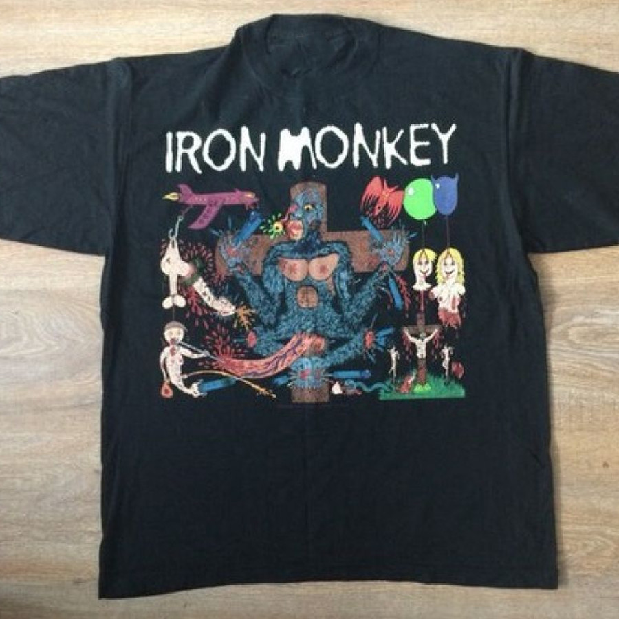 Iron Monkey VTG black T-shirt short sleeve All sizes S to 45Xl 1F1745