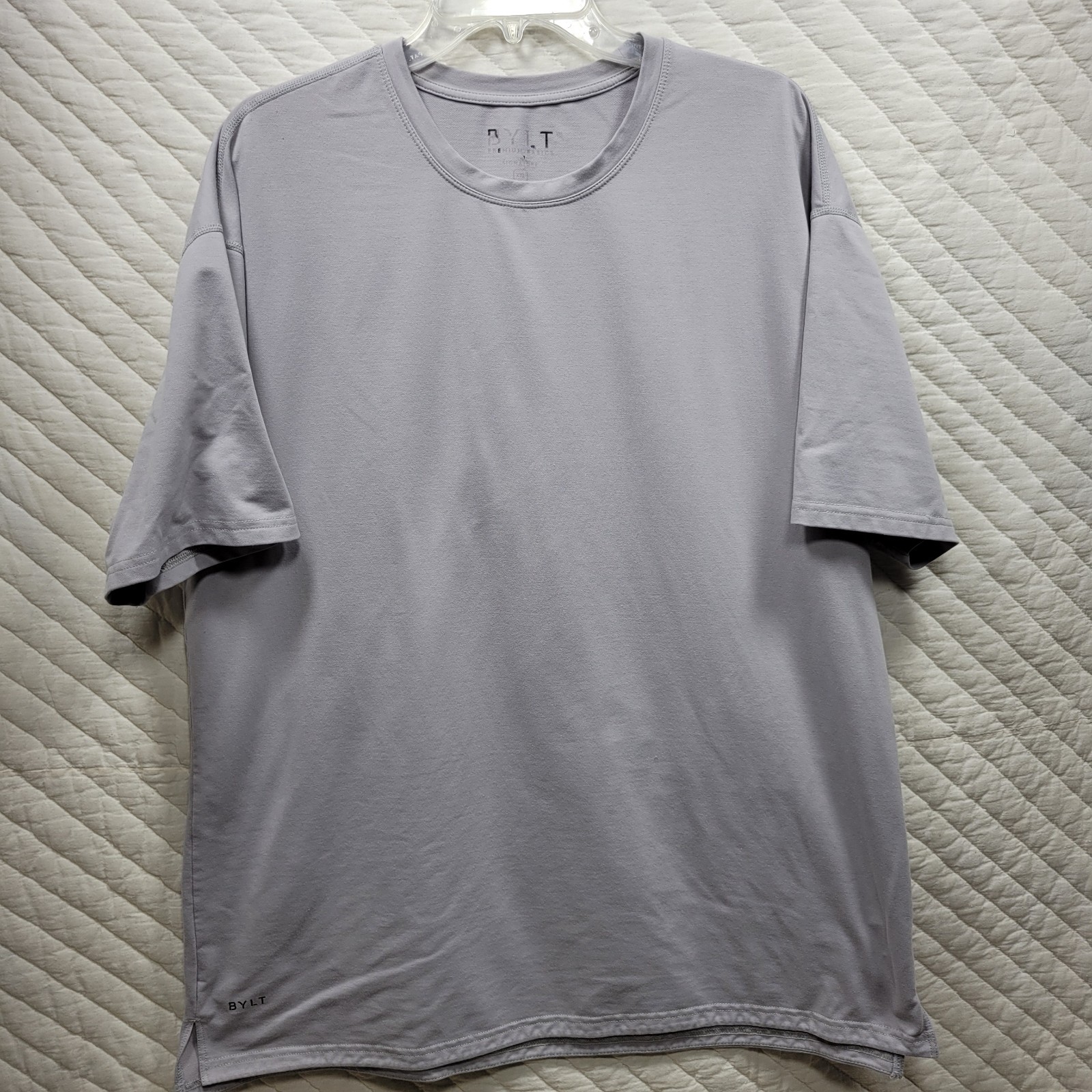 BYLT Shirt Men XXL Gray Signature Basic Tee Workout Athleisure Casual Neutral