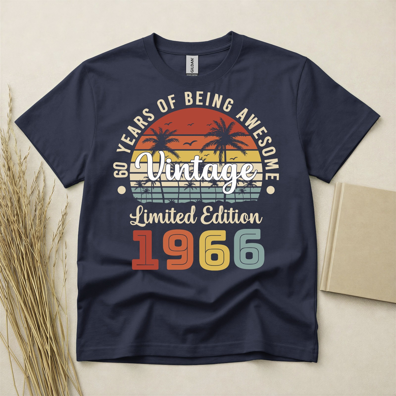 60th Birthday T Shirt Born In 1966 Gift 60 Year Old T-Shirt Vintage Style Tee gallery