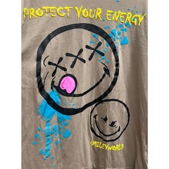 Smiley World protect your energy graphic tee front and back oversized sz XL
