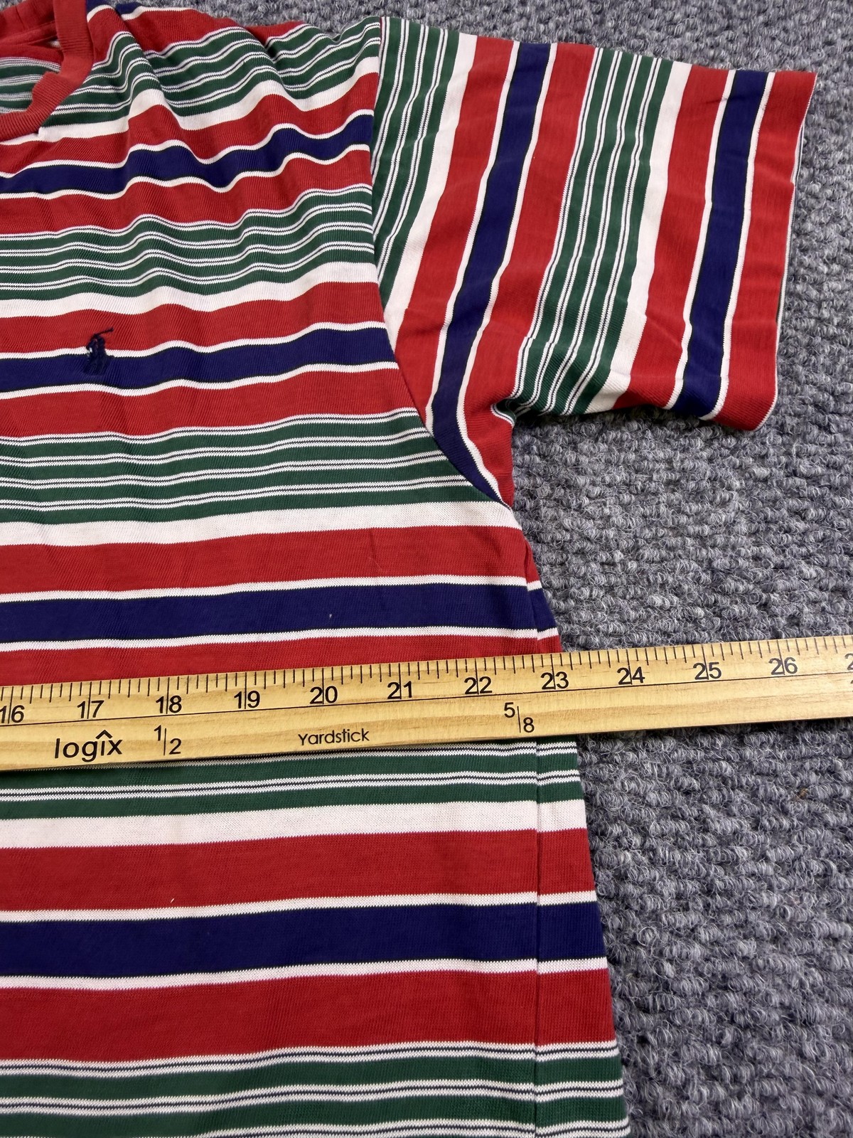 Polo Ralph Lauren Shirt Mens Large Multicolor Striped Cotton Tee Crewneck gallery
