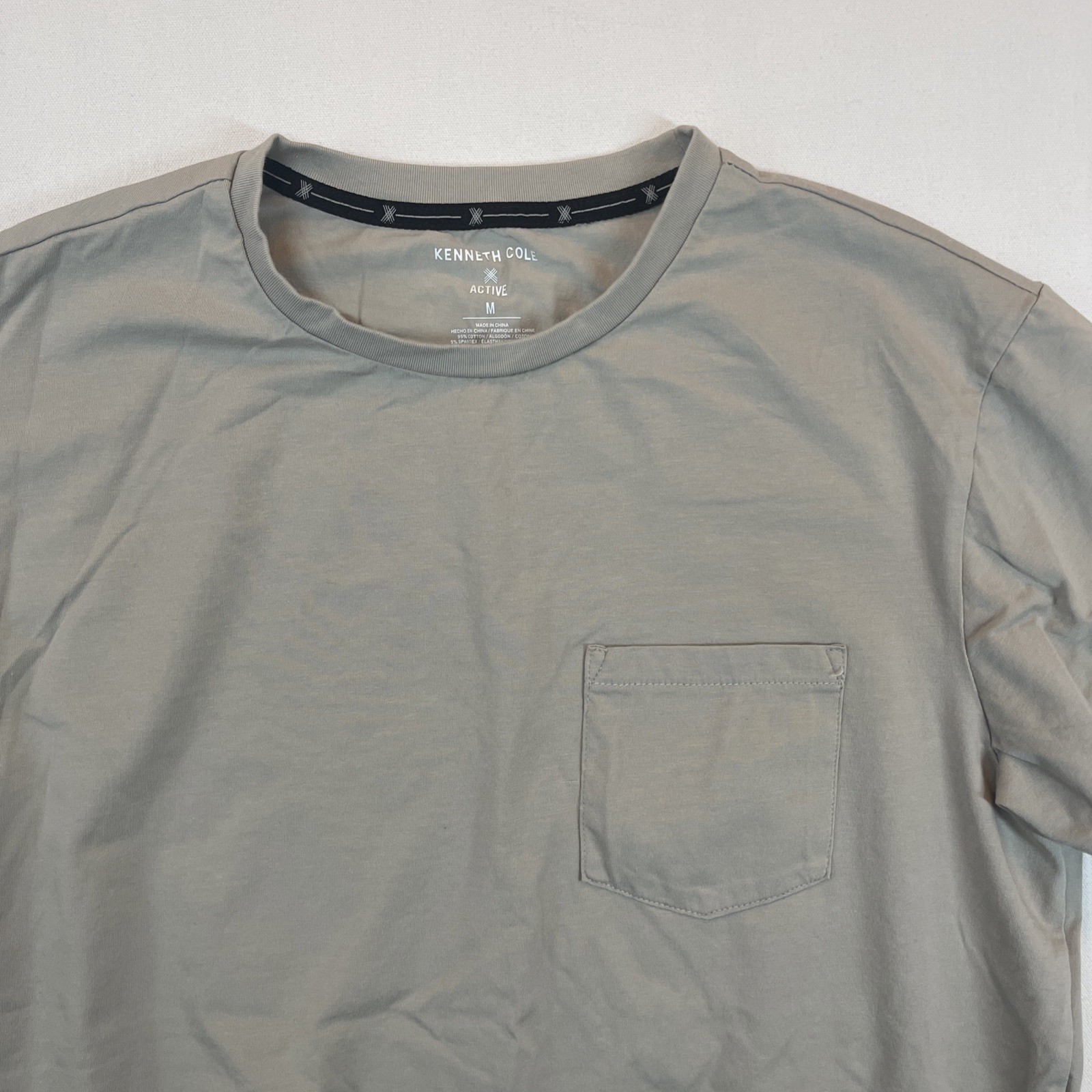 Kenneth Cole Men's Green Stretch T-Shirt Slim Fit Organic Cotton Blend M gallery